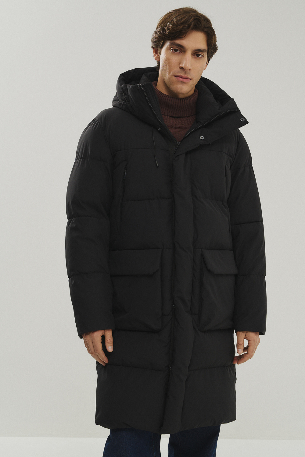 Зимнее пальто с капюшоном Urban Fashion For Men 793429003 Черный