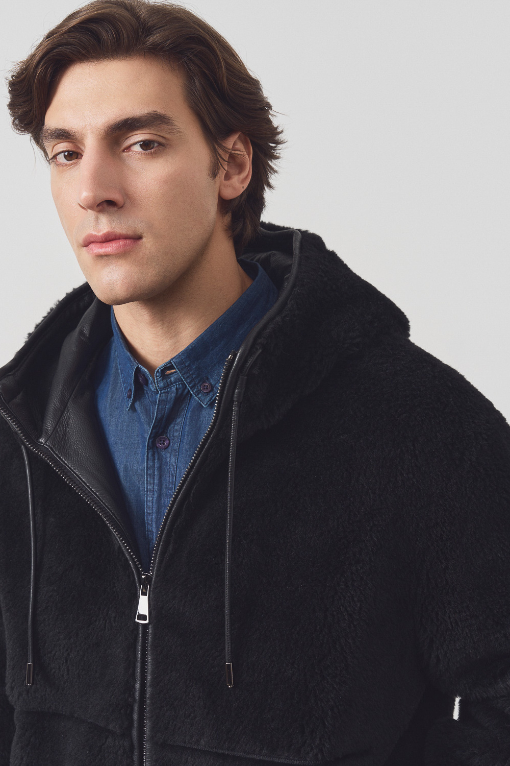 Куртка из искусственного меха с капюшоном Urban Fashion For Men