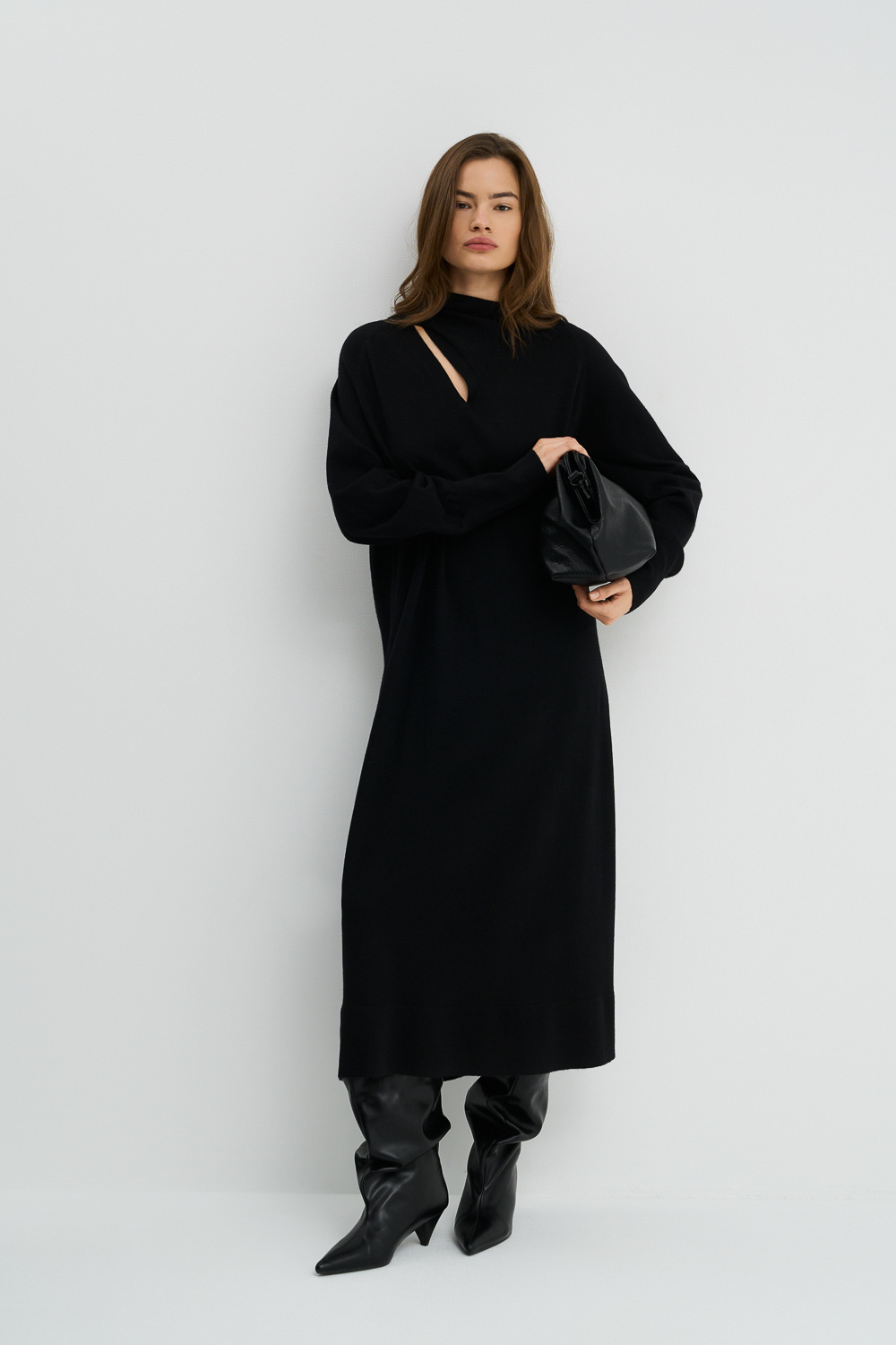 Трикотажное платье Снежная королева collection 786454003 Черный