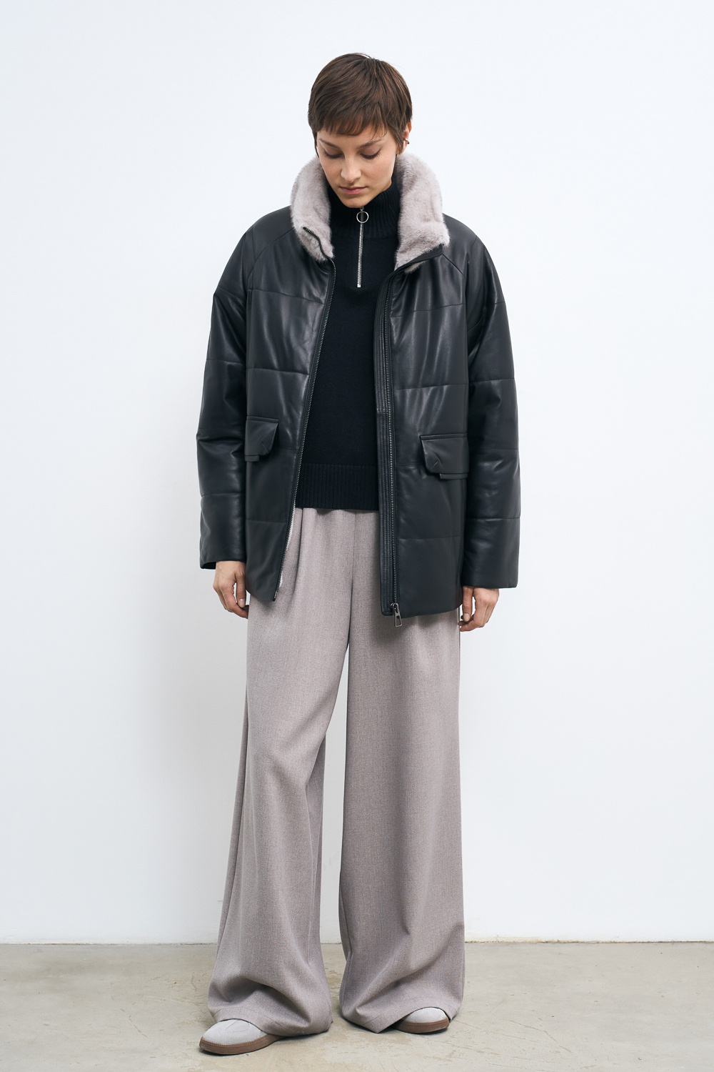 Утепленная куртка из натуральной кожи 778147003