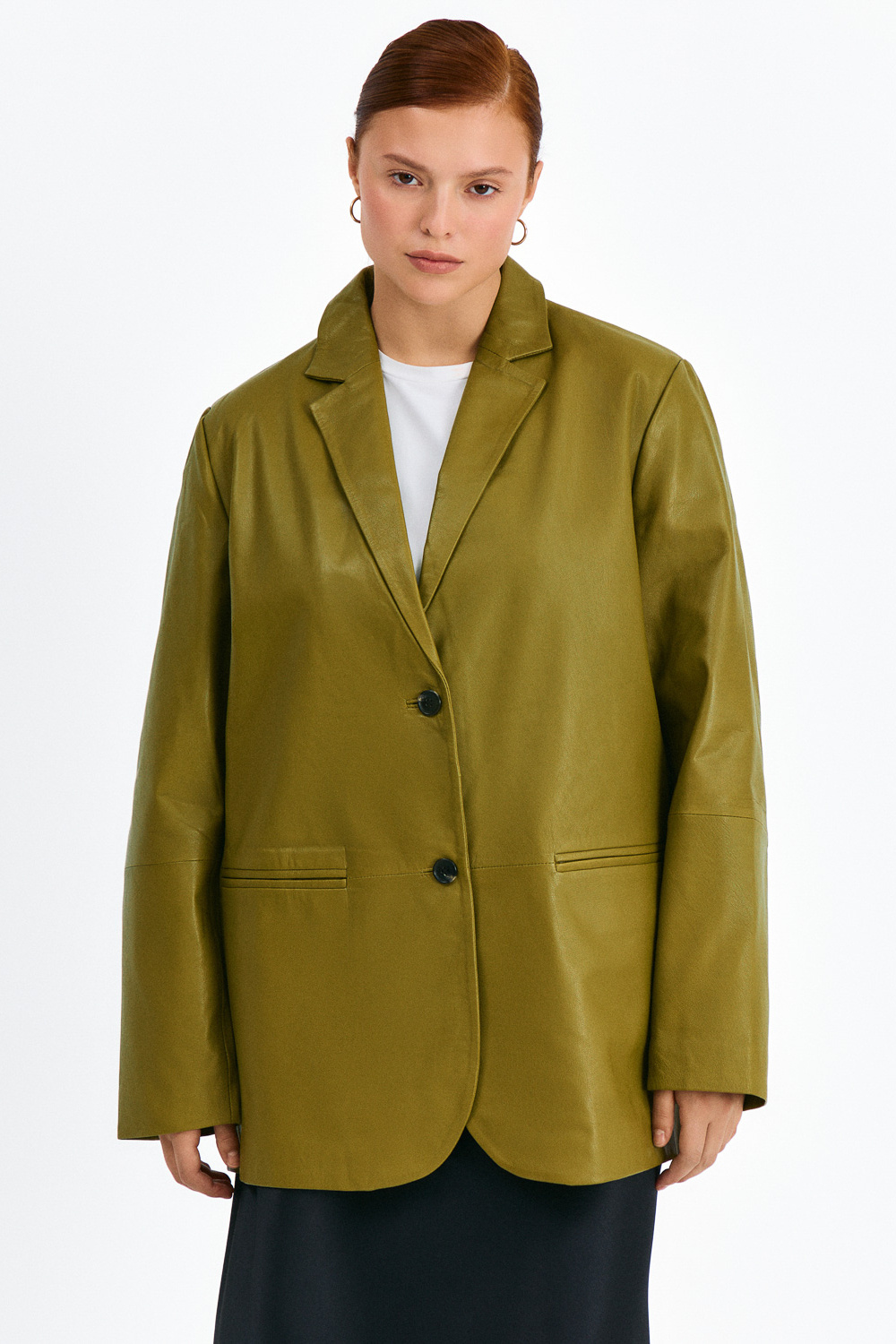 Куртка-пиджак из натуральной кожи Снежная королева collection 773196003 Зеленый