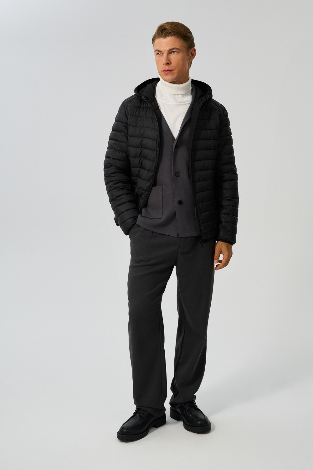 Стеганая куртка с капюшоном Urban Fashion For Men 772977003 Черный