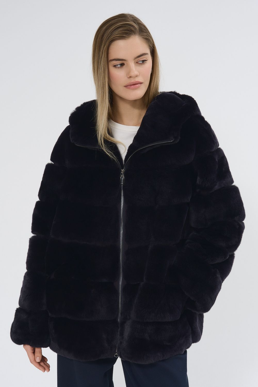 Шуба из меха кролика Снежная королева collection 783027003