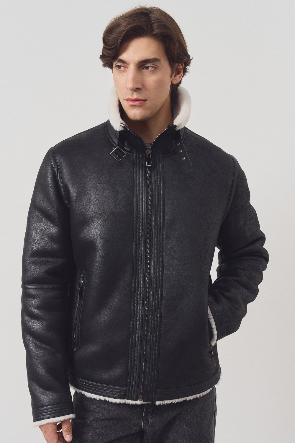Дубленка из искусственной кожи Urban Fashion For Men 785051003 Черный