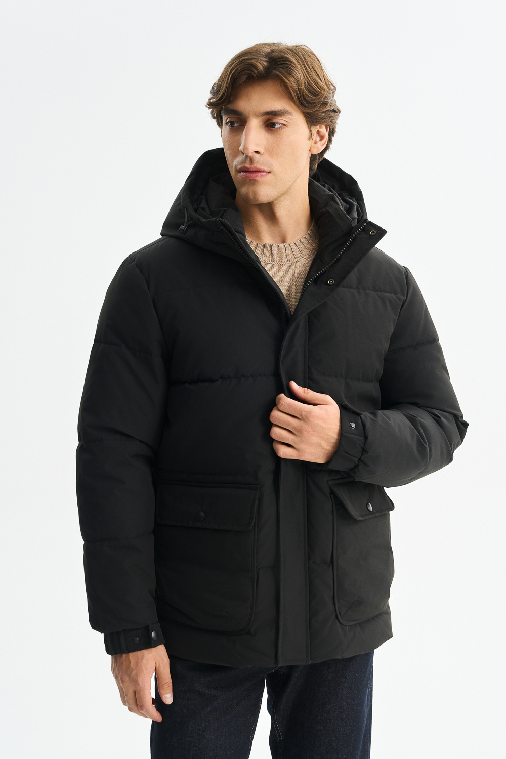 Зимняя куртка с капюшоном Urban Fashion For Men 790573003 Черный