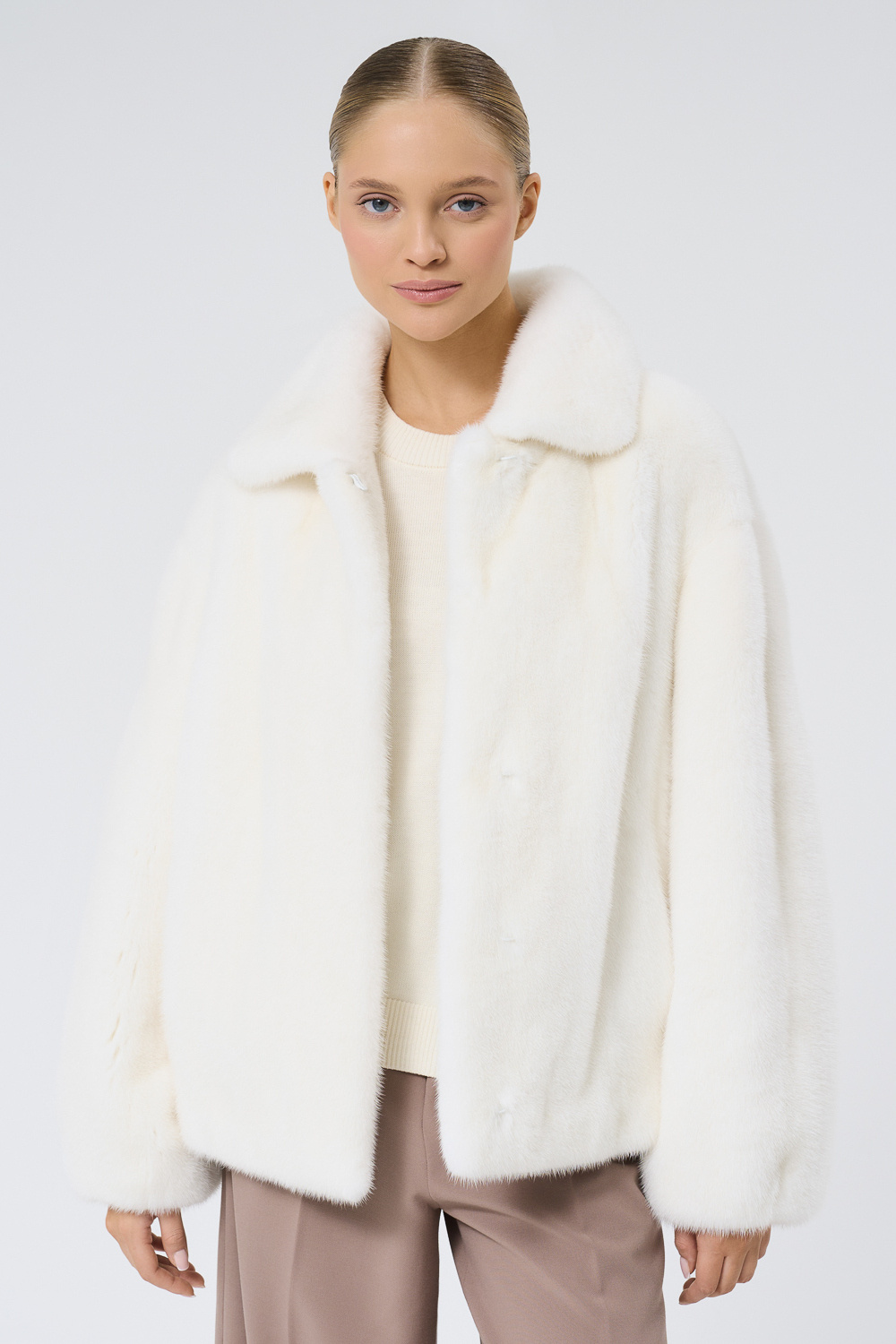 Шуба из аукционного меха норки Kopenhagen Fur Burgundy Снежная Королева 789649003