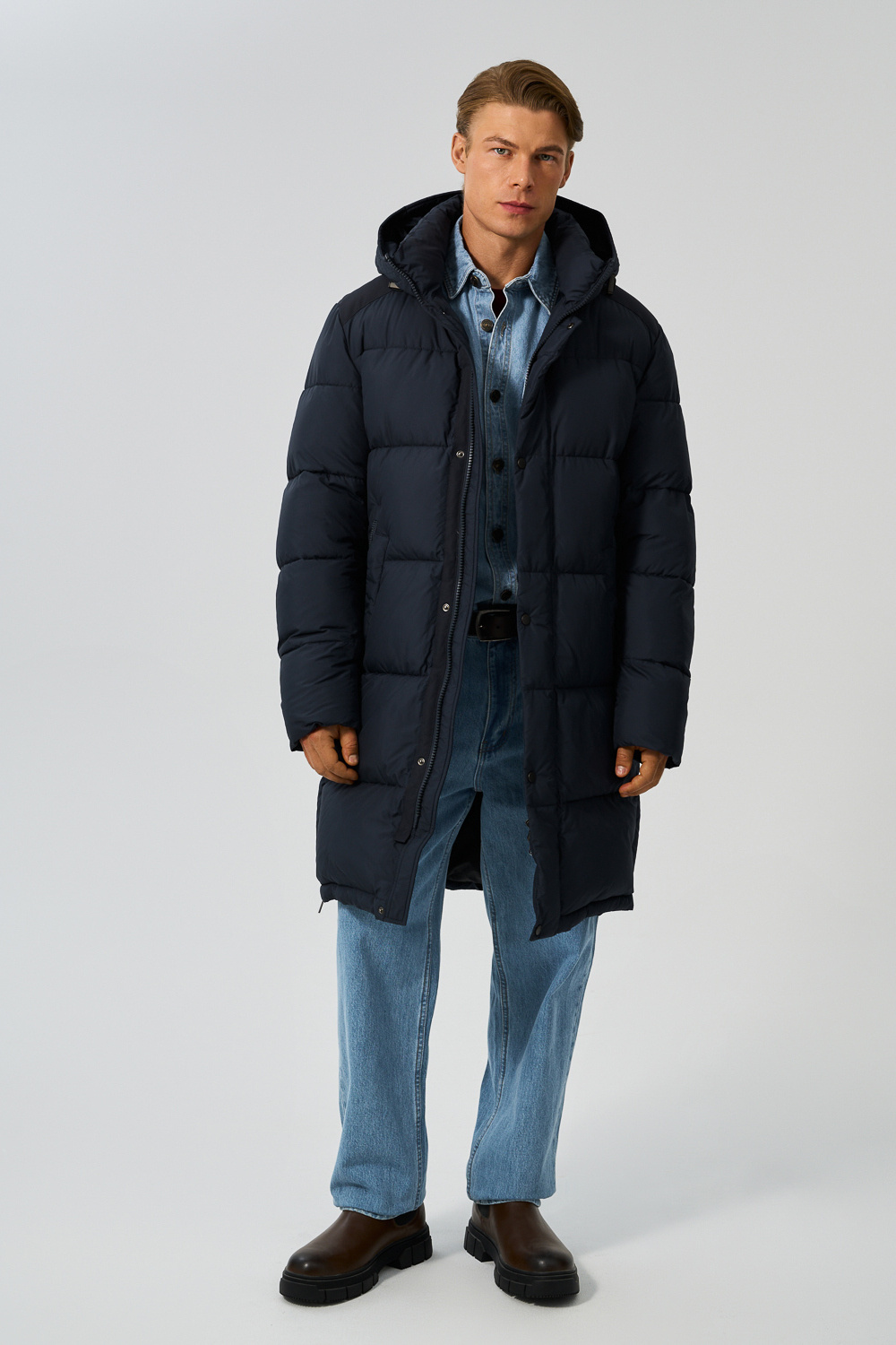 Удлиненная зимняя куртка с капюшоном Urban Fashion For Men