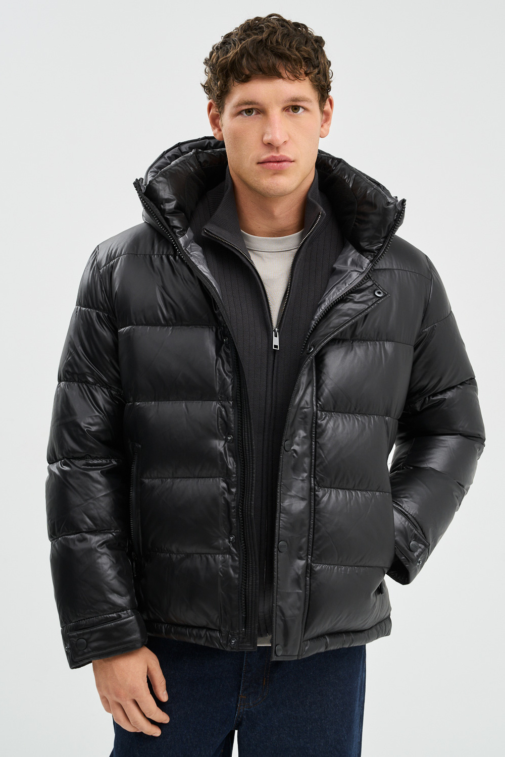 Зимняя куртка с трикотажной вставкой Urban Fashion For Men 776112003