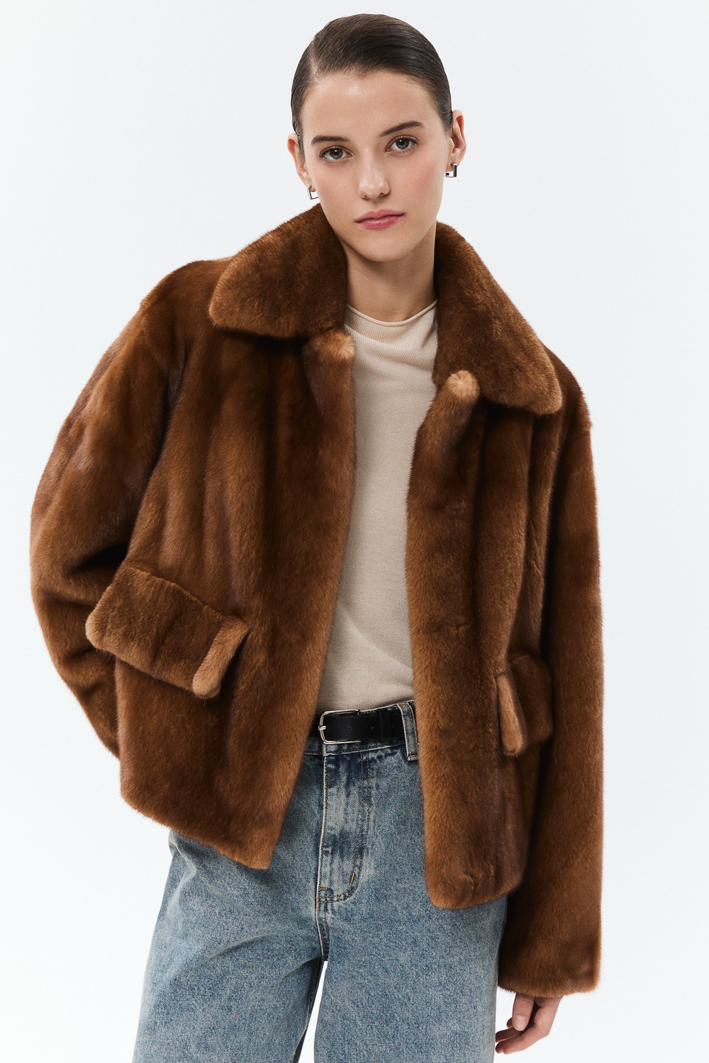 Норковая шуба Estel 794259003 Бежевый