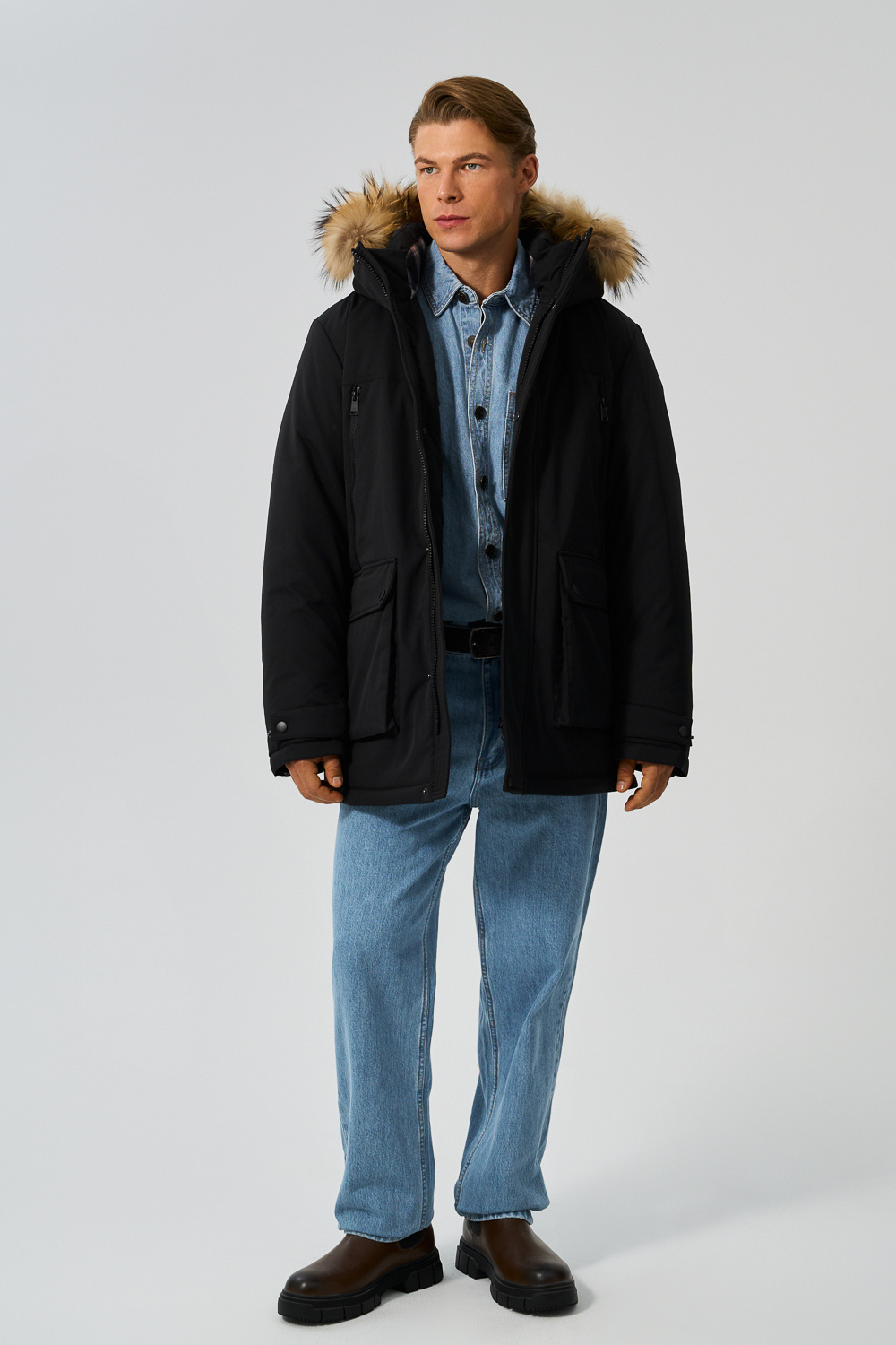 Зимняя куртка с капюшоном Urban Fashion For Men 780044003 Черный