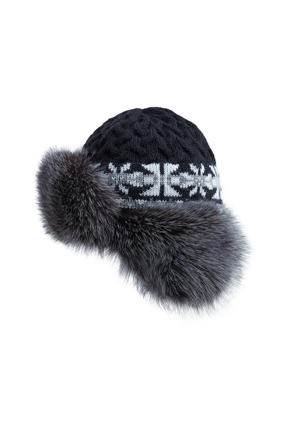 Шапка-ушанка из меха лисы POLINA FURS 785976003