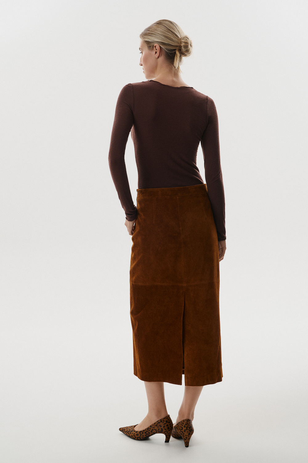Юбка из натуральной замши 830502003