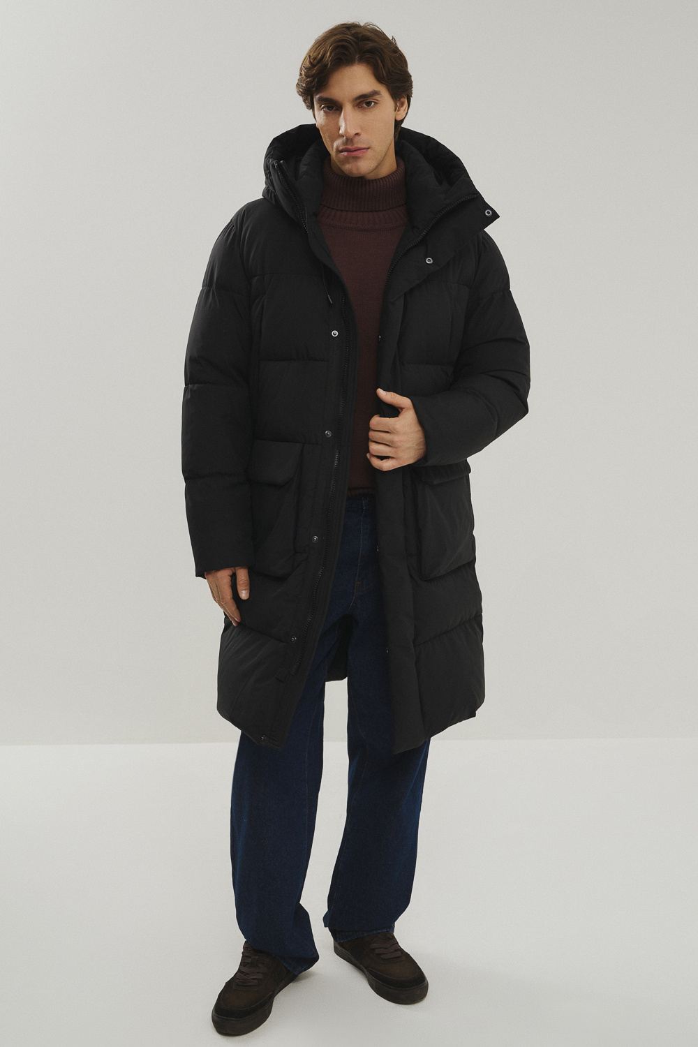 Зимнее пальто с капюшоном Urban Fashion For Men 793429003