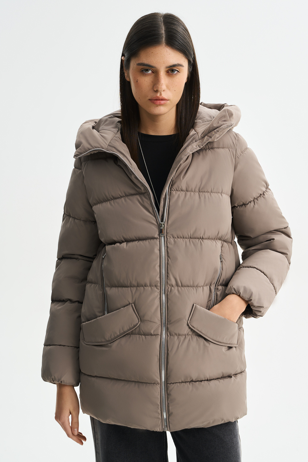 Зимняя куртка с капюшоном Снежная королева collection 790174003 Бежевый