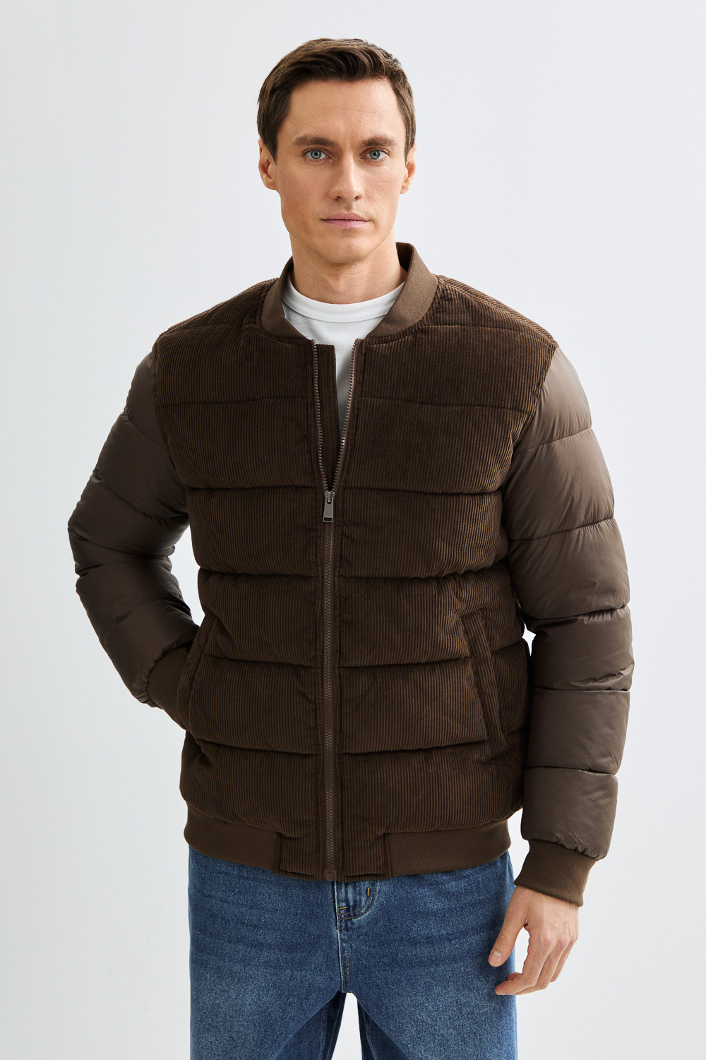 Утепленный бомбер Urban Fashion For Men 809363003 Коричневый