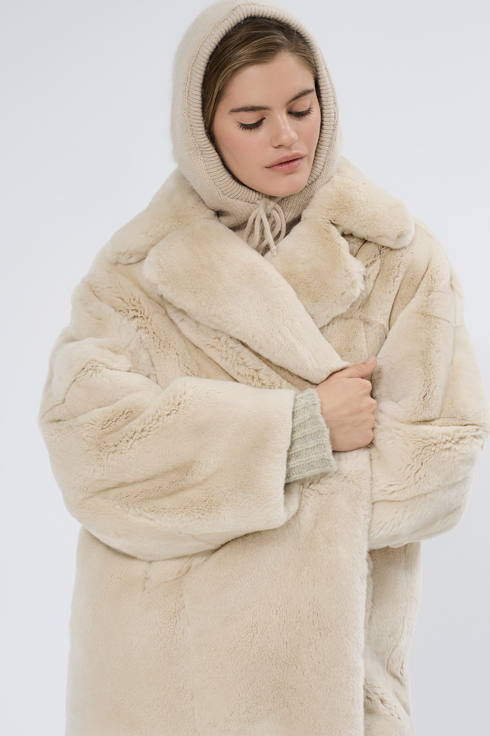 Шуба из меха кролика Снежная королева collection 780377003