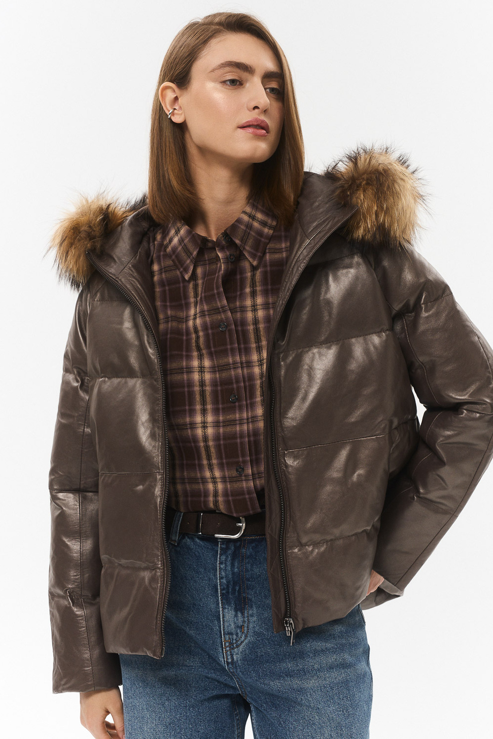 Утепленная куртка из натуральной кожи Снежная королева collection 776279003