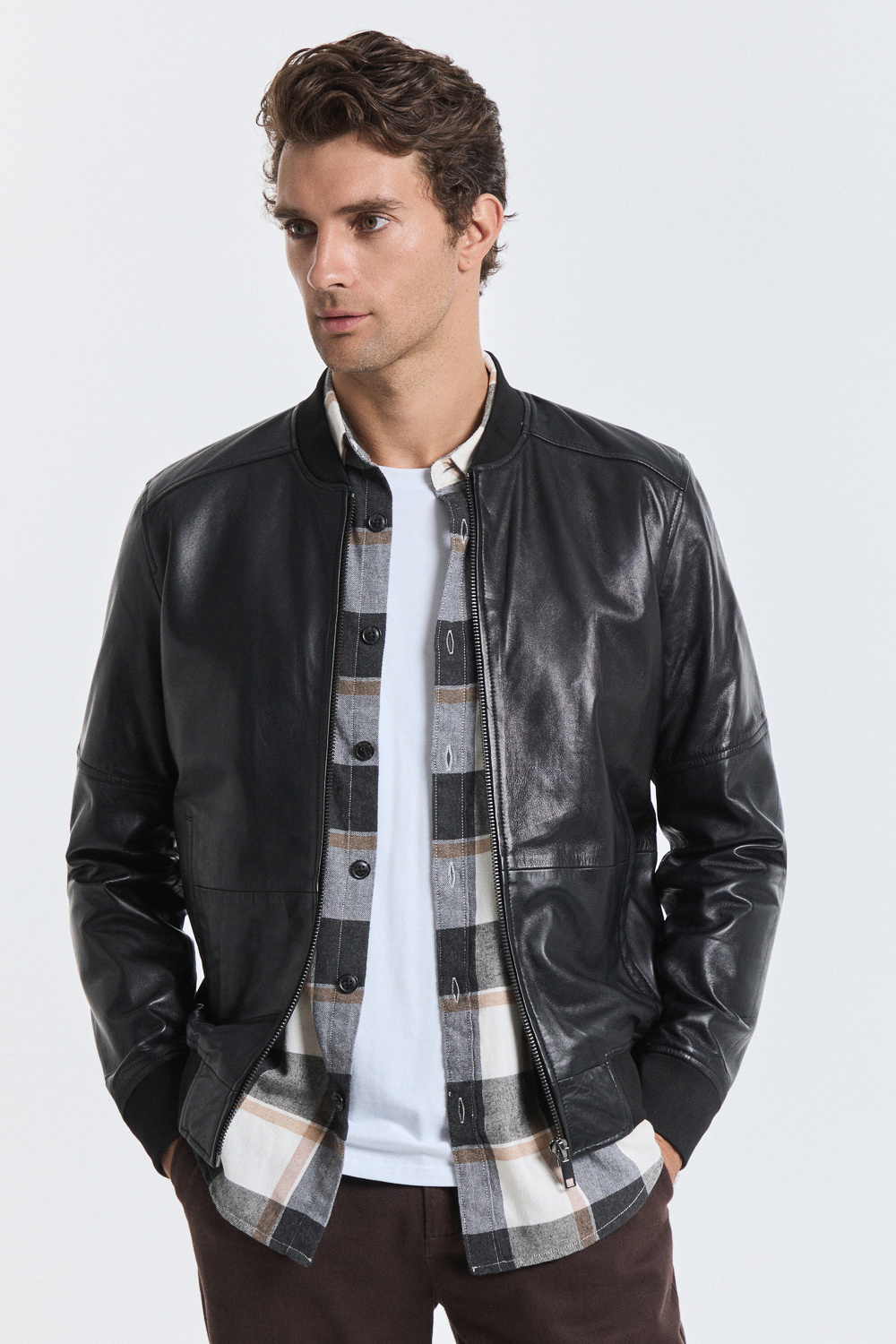 Бомбер из натуральной кожи Urban Fashion For Men 776894003