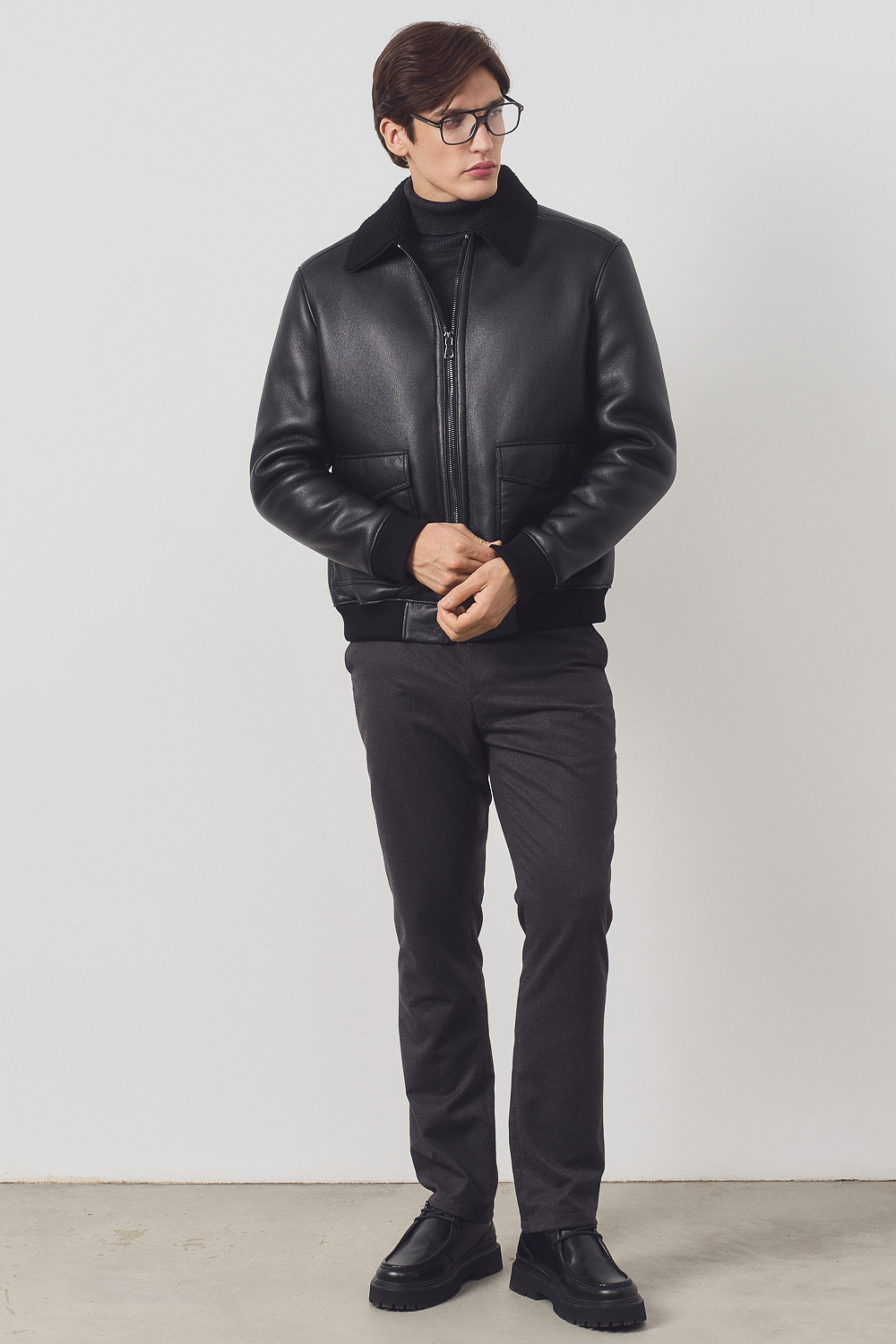 Бомбер из искусственной кожи Urban Fashion For Men 797214003 Черный