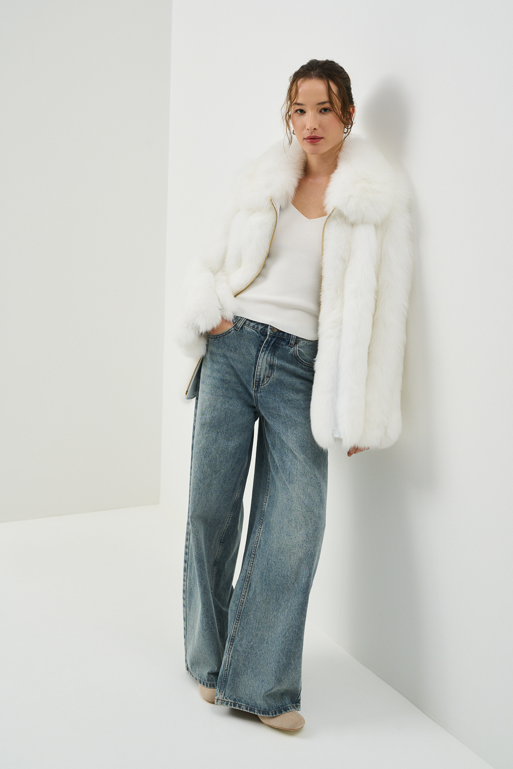 Шуба из меха песца Состав