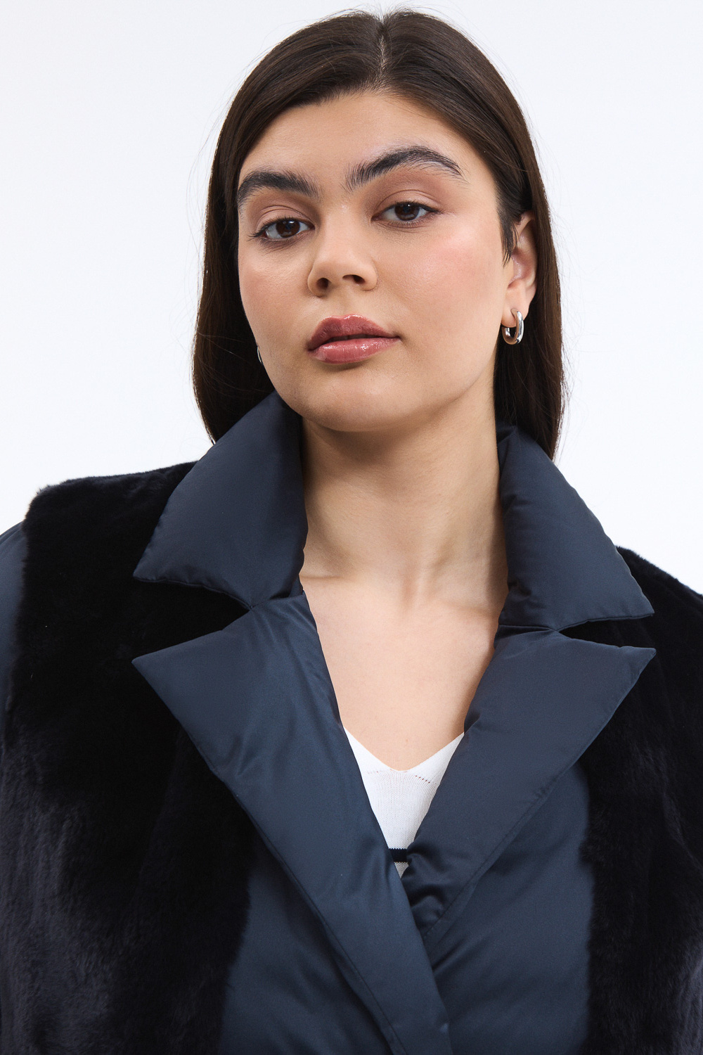 Комбинированная куртка из меха кролика Снежная королева collection