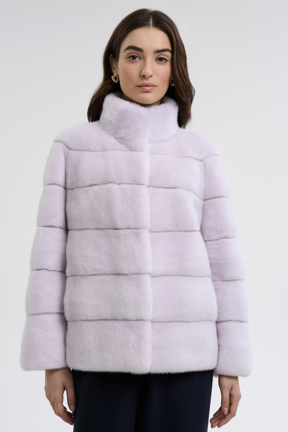 Шуба из аукционного меха норки Saga Furs Vericci 795518003 Фиолетовый