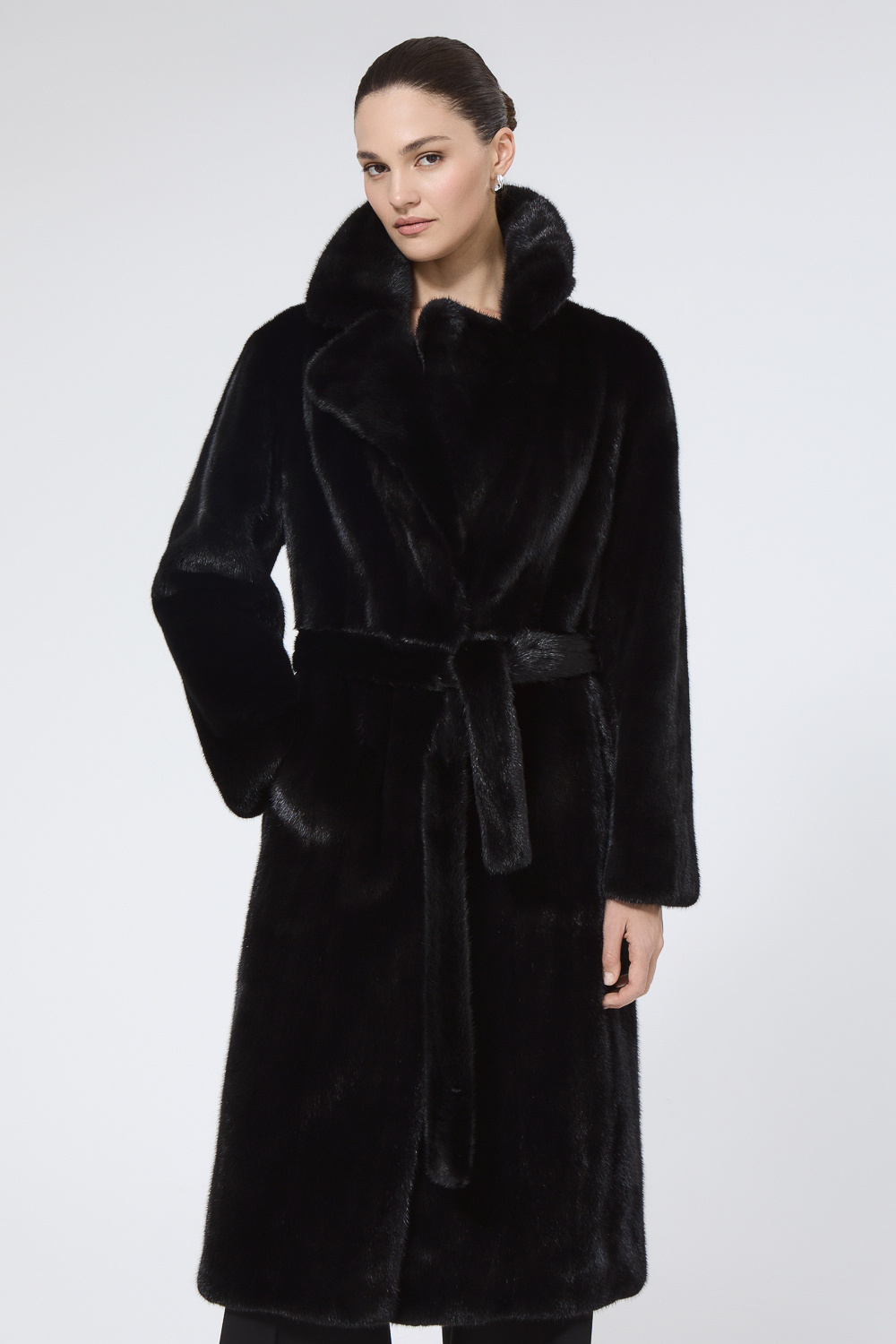 Шуба из аукционного меха норки Saga Furs Vericci 795493003 Черный
