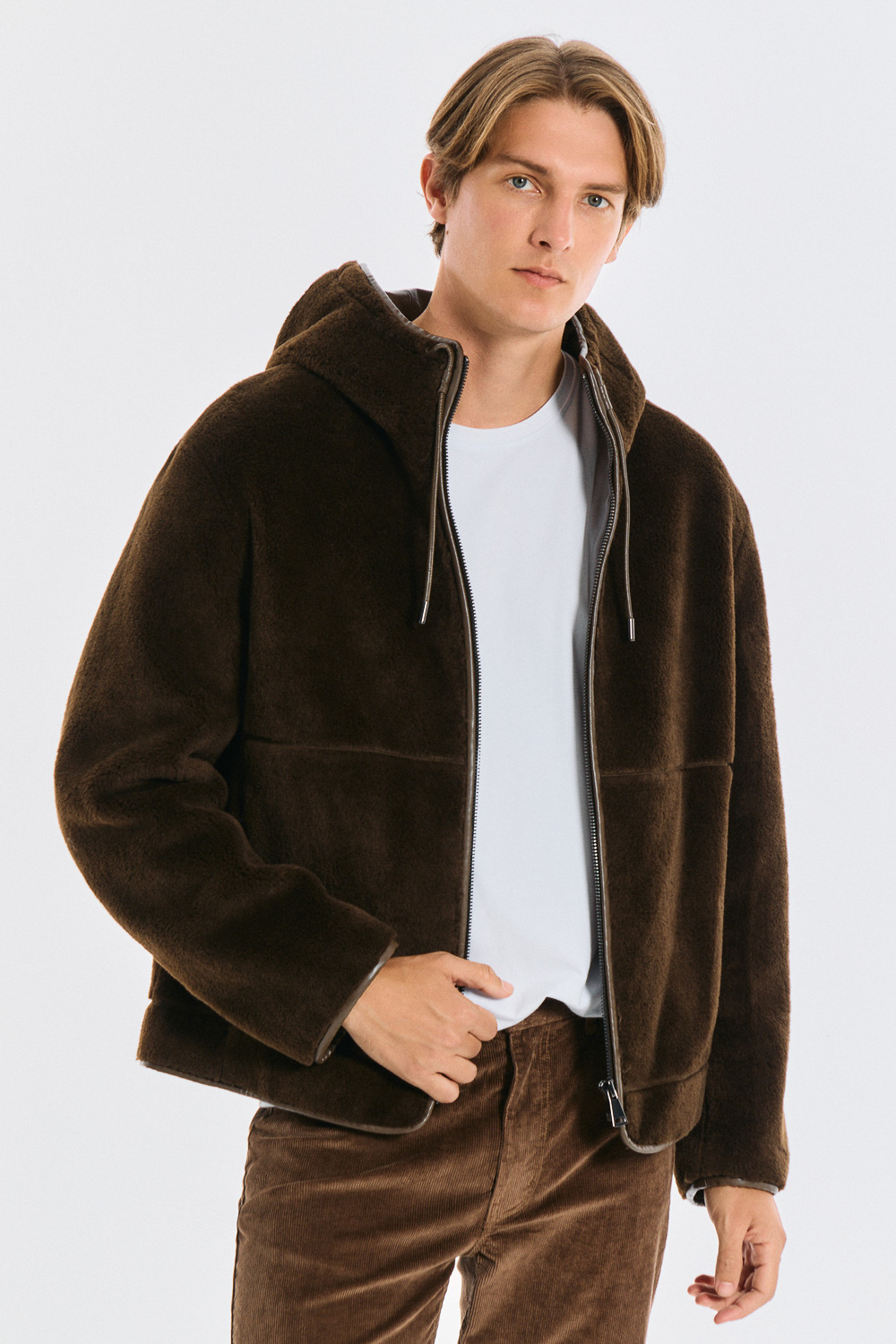 Куртка из шерсти с капюшоном Urban Fashion For Men 796234003 Коричневый