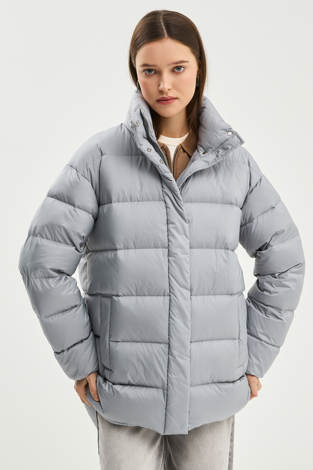 Зимняя куртка Снежная королева collection 772355003 Серый