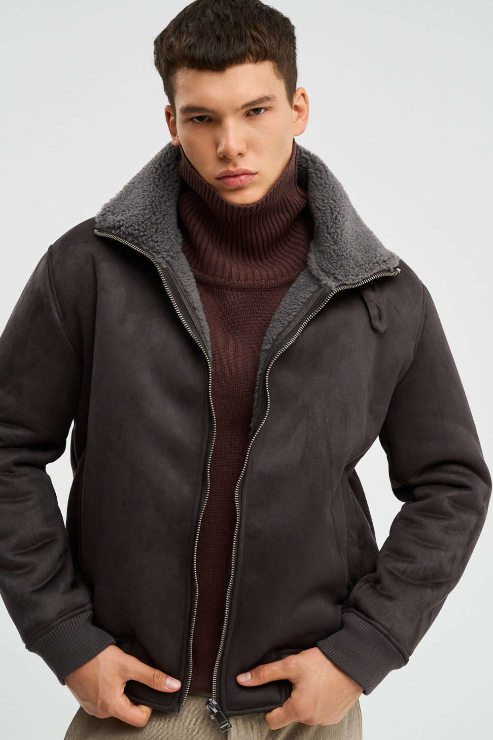 Текстильный бомбер Urban Fashion For Men 773924003 Серый