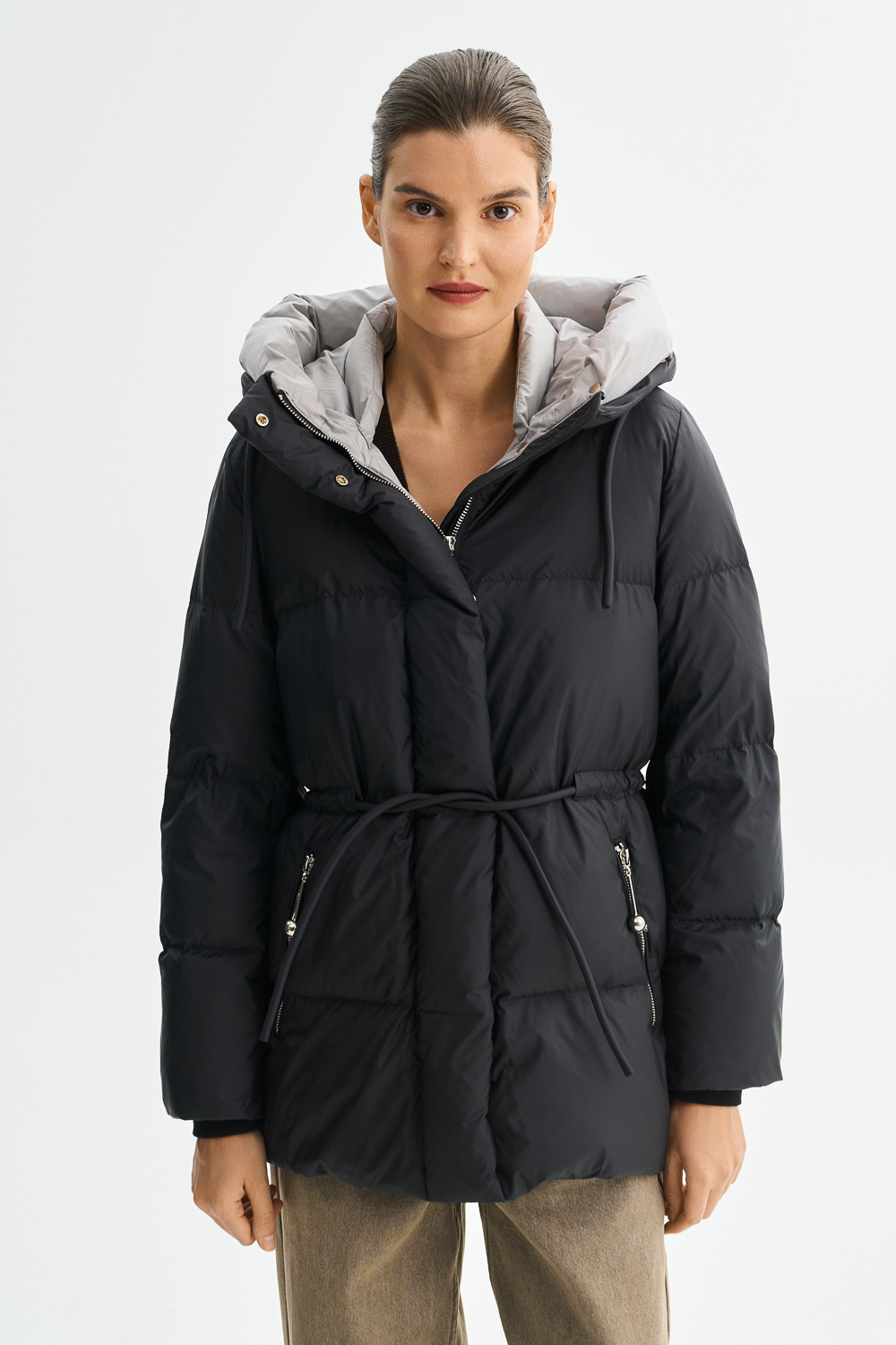 Зимняя куртка с капюшоном Снежная королева collection 786758003 Черный