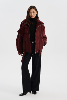 Комбинированная куртка из шерсти Снежная Королева 853903003 Бордовый