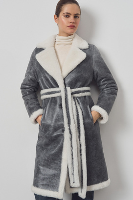 Дубленка из овчины с поясом Снежная королева collection