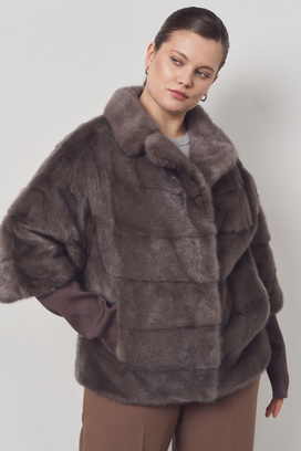 Норковая шуба с трикотажными манжетами Flaumfeder 798887003