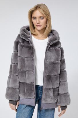 Шуба из меха кролика Снежная королева collection 783034003 Серый