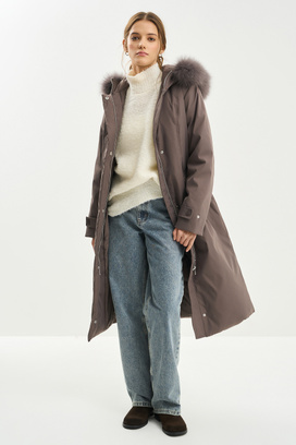 Пуховик с капюшоном Снежная Королева boutique