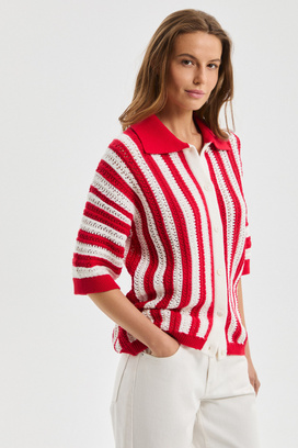 Вязаный кардиган в полоску Снежная Королева