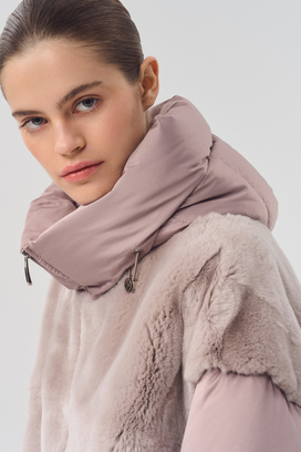Комбинированная куртка из меха кролика Снежная королева collection
