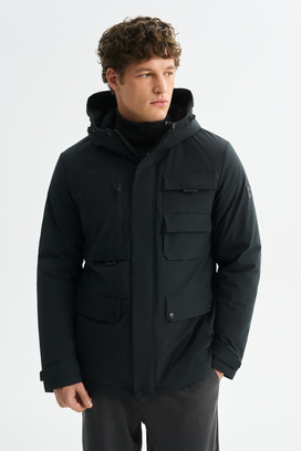 Утепленная куртка с капюшоном Urban Fashion For Men 772957003 Серый