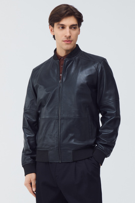 Бомбер из натуральной кожи Urban Fashion For Men 800675003 Черный