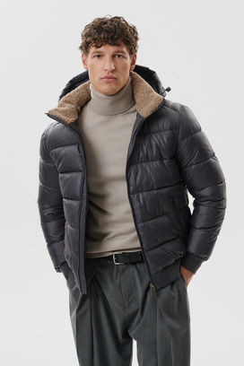 Зимняя куртка с капюшоном Снежная Королева 845481003 Серый