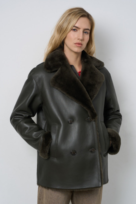 Дубленка из овчины Снежная королева collection 795165003 Зеленый