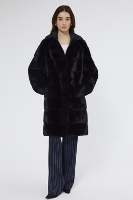 Шуба из аукционного меха норки Saga Furs Vericci 795522003 Синий