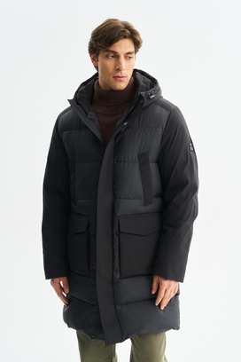 Комбинированная зимняя куртка с капюшоном Urban Fashion For Men 776012003