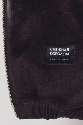 Дубленка из овчины с капюшоном Снежная королева collection