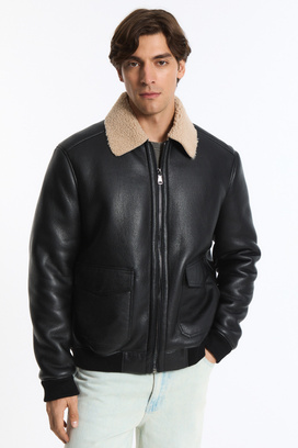 Дубленка из искусственной кожи Urban Fashion For Men 797215003 Черный