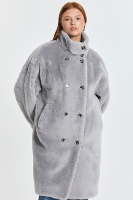 Шуба из шерсти Снежная королева collection 790363003 Серый