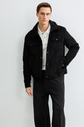 Утепленная куртка из вельвета Urban Fashion For Men 809364003 Черный