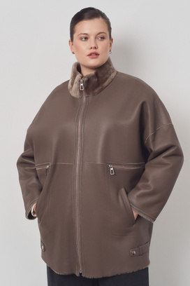 Дубленка из овчины Снежная королева collection 794595003 Серый