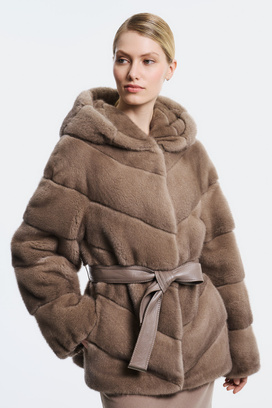 Шуба из аукционного меха норки Kopenhagen Fur Burgundy Снежная Королева 767382003